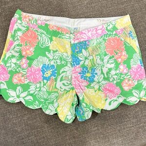 Lilly Pulitzer Green Floral High Waist Shorts